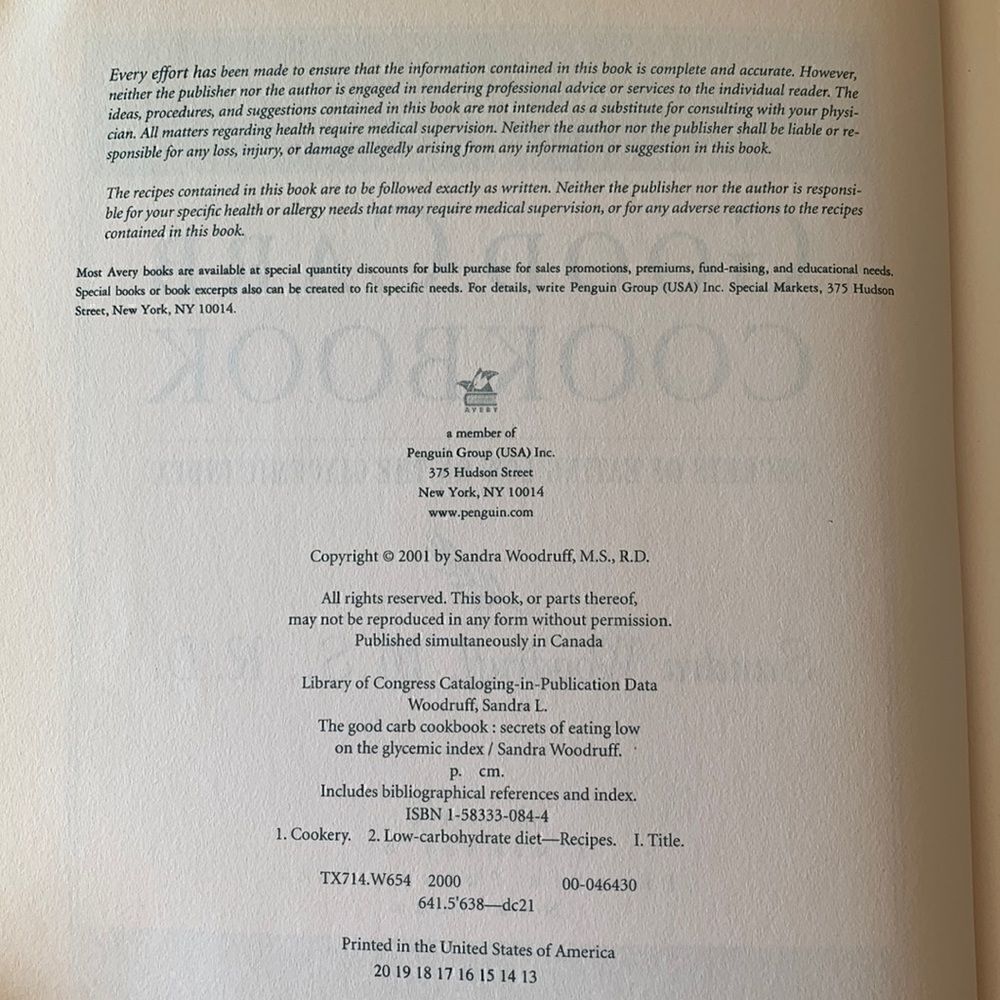 Cookbook Paperback Good Carb Cookbook Woodruff - Picture 6 of 11